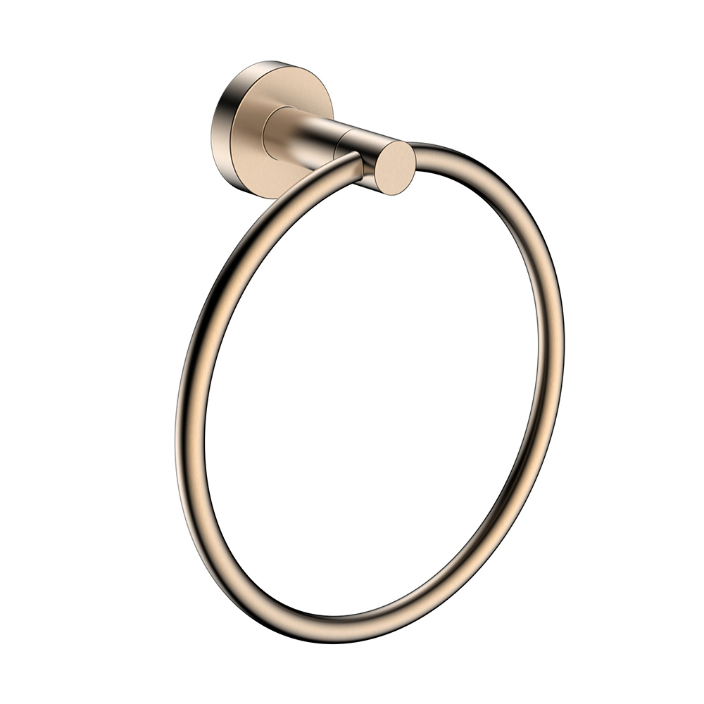 Wall mounted stainless steel rose gold bathroom round hand towel ring