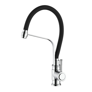 Stainless steel bamboo chrome pull out kitchen faucet