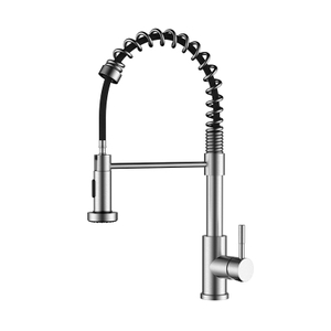 Commercial stainless steel satin pull down kitchen faucet
