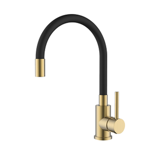 Stainless Steel Brushed Gold Kitchen Faucet with Pulldown Spray