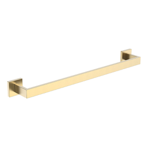 Bathroom wall mounted brushed gold square towel bar