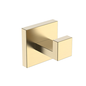 Brushed gold square wall mounted bathroom robe hook hanger
