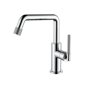 UPC stainless steel chrome bathroom faucet with knurling handle