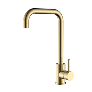 Brushed gold stainless steel kitchen mixer tap