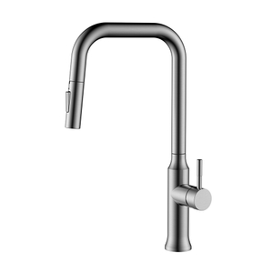 Satin stainless steel pull down spray kitchen tap