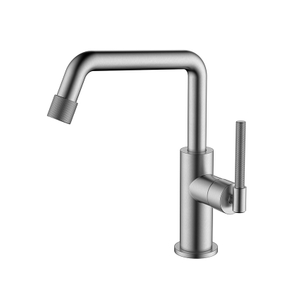 UPC stainless steel satin bathroom faucet with knurling handle