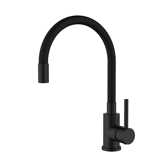 Stainless Steel Matte Black Kitchen Faucet with Pulldown Spray