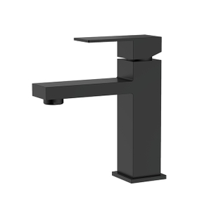 Solid matte black stainless steel bathroom faucet