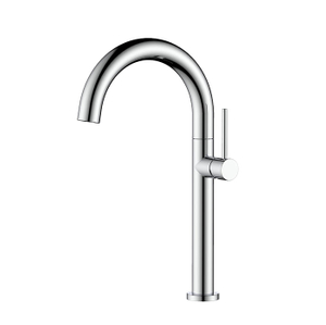 Chrome stainless steel gooseneck swivel bathroom basin tap
