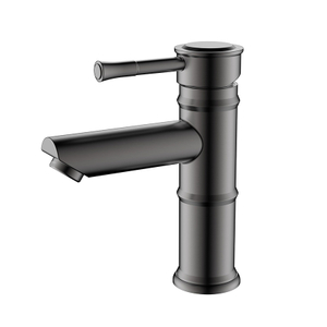 Stainless steel bamboo style gunmetal bathroom faucet