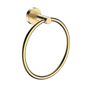 Wall mounted stainless steel brushed gold bathroom round hand towel ring