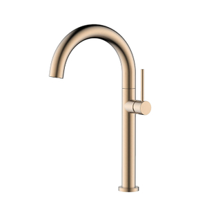 Rose gold stainless steel gooseneck swivel bathroom basin tap