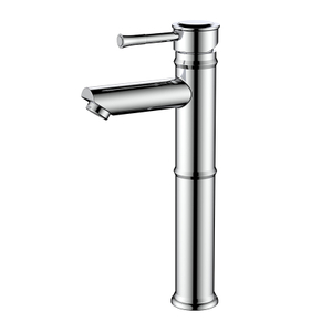 Stainless steel bamboo style chrome vessel washbasin faucet