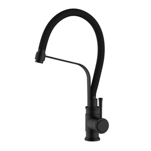 Stainless steel bamboo matte black pull out kitchen faucet
