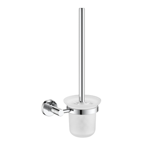Wall hanging chrome toilet bowl brush and holder