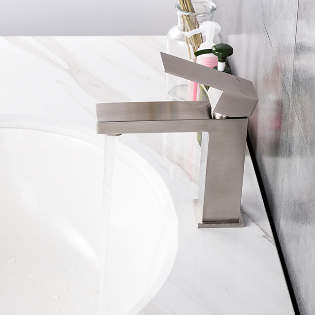 Brushed Stainless Steel Bathroom Faucet
