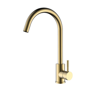 Solid Brushed Gold Stainless Steel Kitchen Faucet