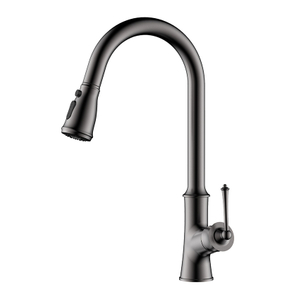 Stainless steel classic gun metal black pull down kitchen sink faucet