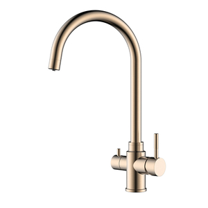 Stainless steel rose gold 3 way kitchen sink water filter mixer tap
