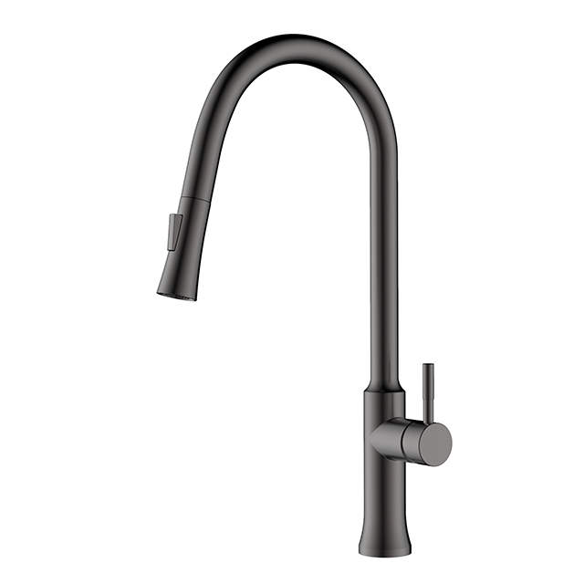 gunmetal black kitchen faucet
