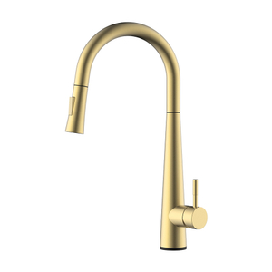 Hand touch control brushed gold pull down kitchen faucet with sensor