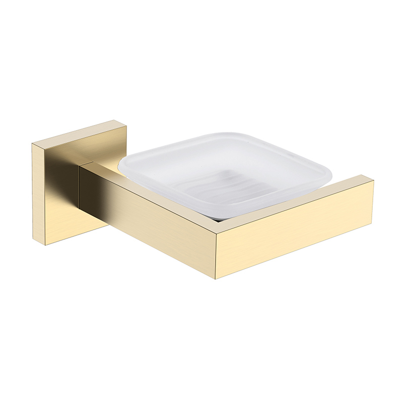 Stainless steel & glass bathroom wall mounted gold soap dish